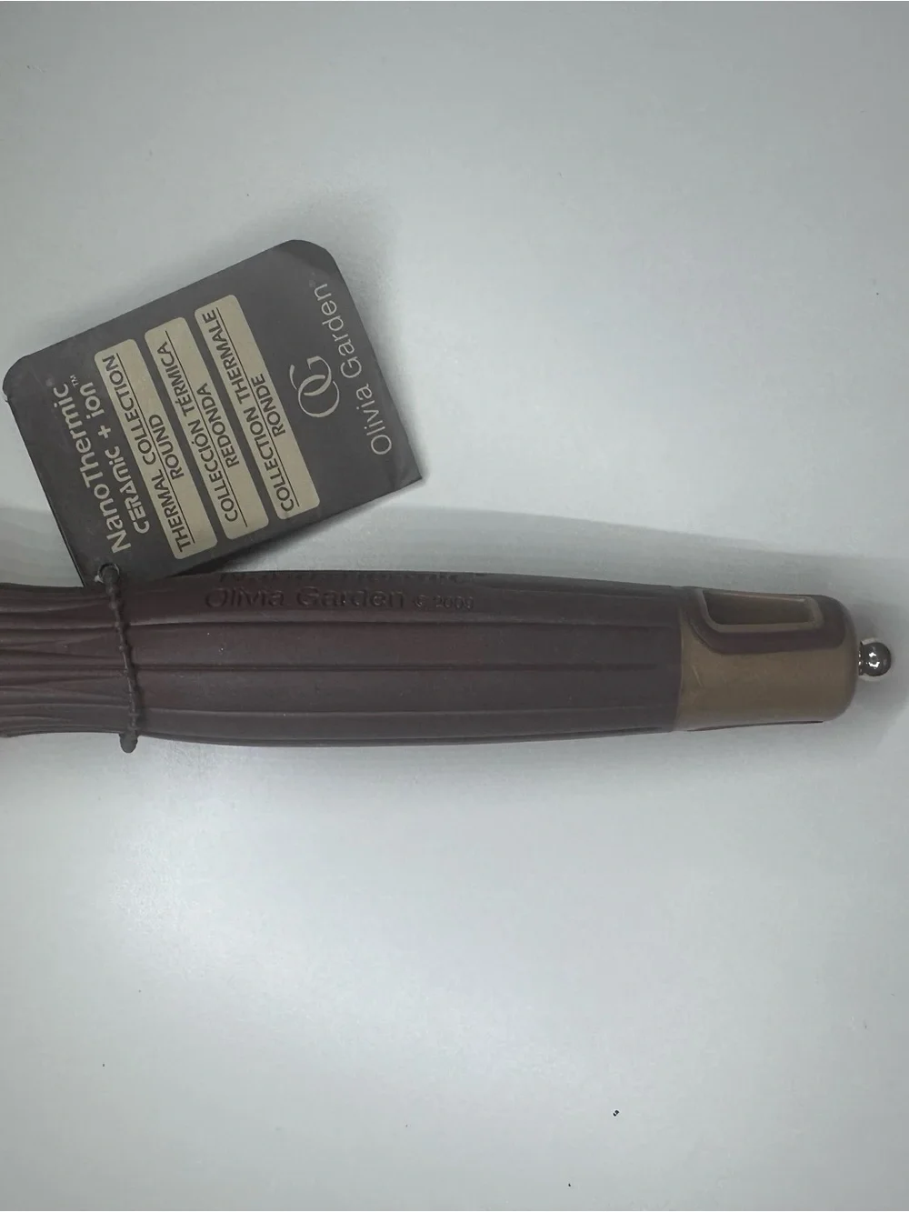 Nanothermic Ceramic Round Hair Brush - Brown/Gold